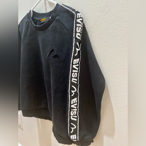 Evisu Logo Classic Kids Black Sweatshirt Activewear Casual Wear Size 120 - Picture 2 of 10